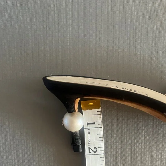 Chanel tweed mules with a pointed cap toe & a heel embellished a pearl 40/ 9.5 - Picture 10 of 12